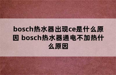 bosch热水器出现ce是什么原因 bosch热水器通电不加热什么原因